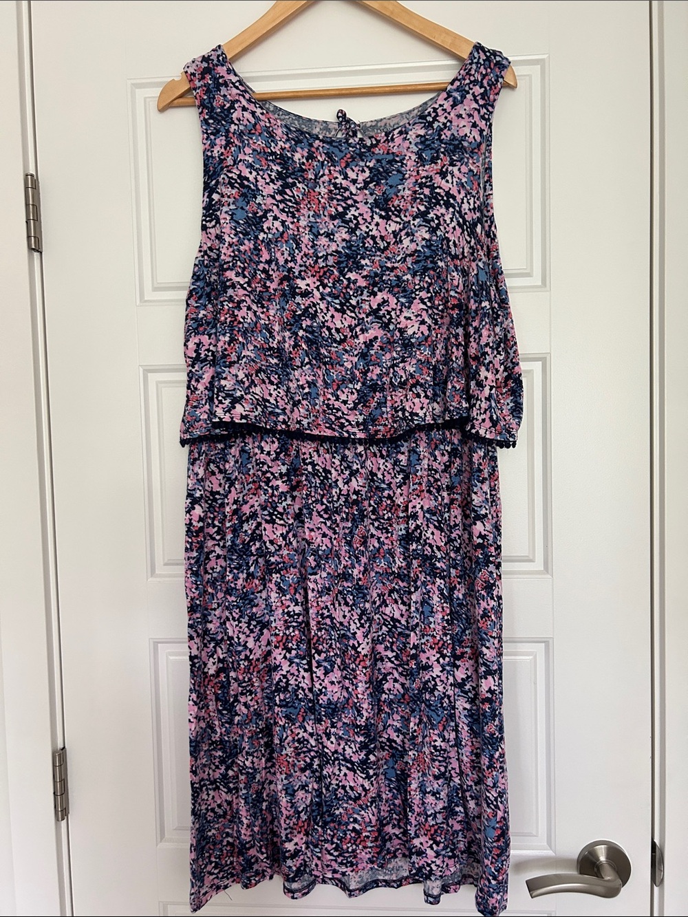 Motherhood Maternity Printed Dress in Pink & Navy